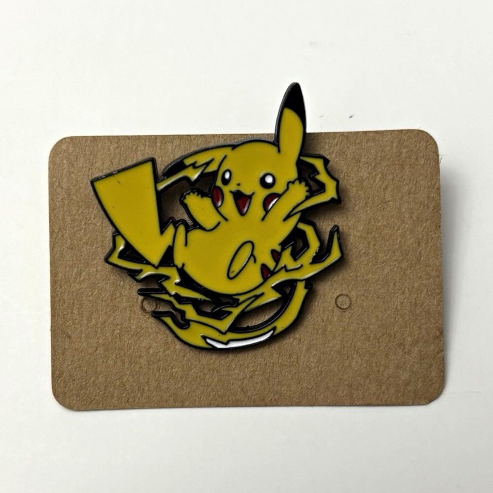 Pokémon Pikachu Enamel Lapel Pin Yellow Black Metal Animation Collectible